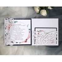 White Square Invitation Card New Wedding Card Laser Cut Paper
